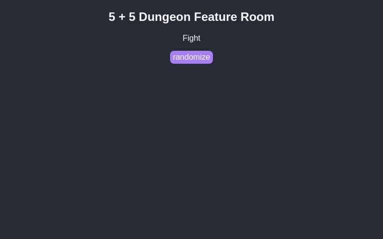 5 + 5 Dungeon Feature Room ― Perchance Generator