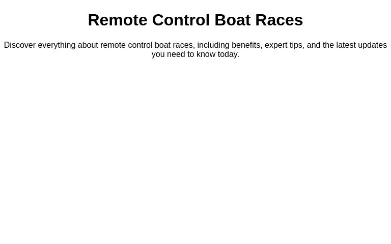 Remote Control Boat Races ― Perchance Generator