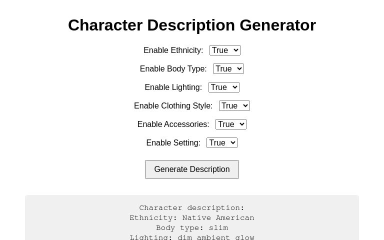 Character Prompt Generator