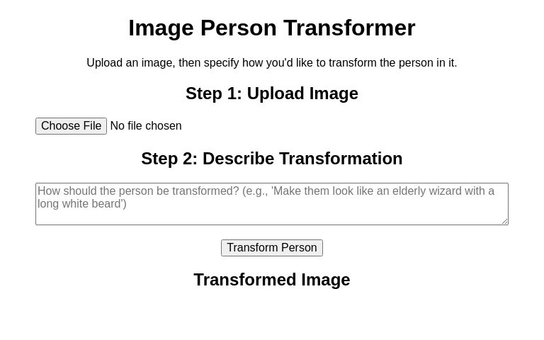 Image Person Transformer ― Perchance Generator