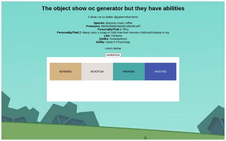 The object show oc generator but they have abilities