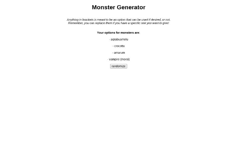 Monster Generator