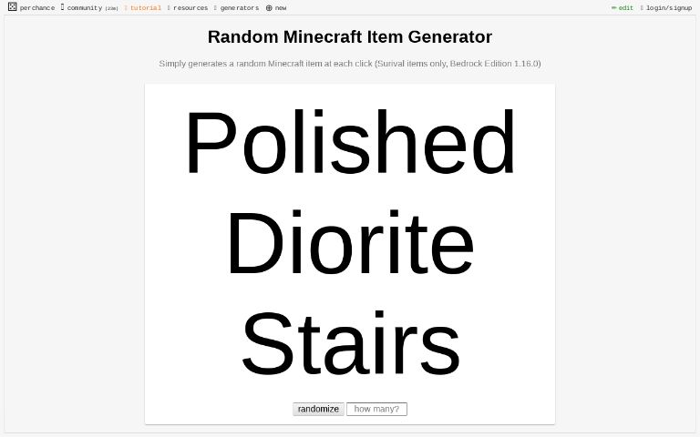 random-minecraft-item-generator