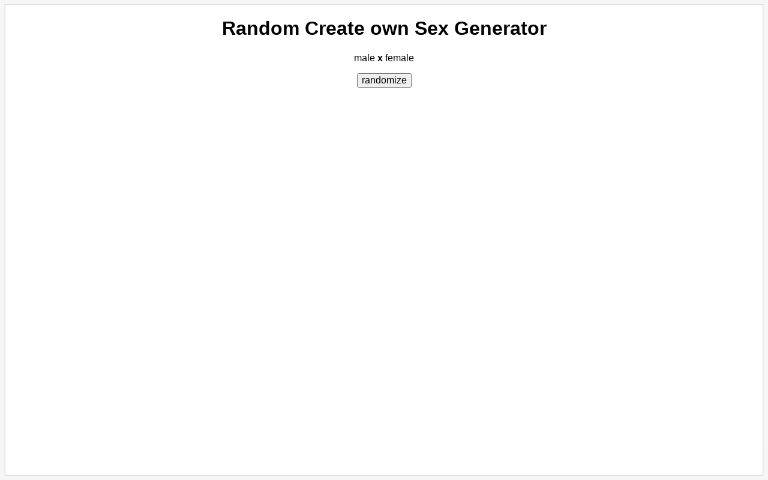 Random Create own Sex Generator