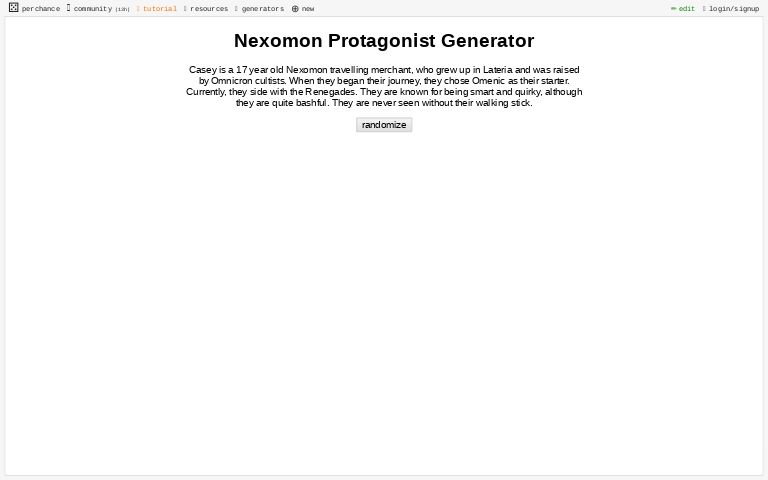 nexomon-protagonist-generator-perchance