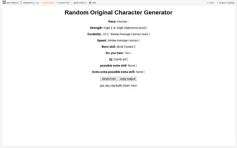 Random Original Character Generator