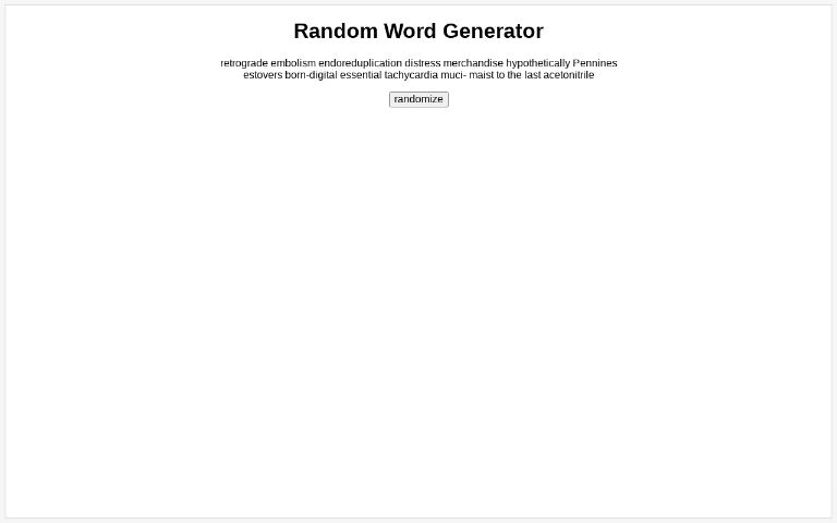 Random Word Generator ― Perchance
