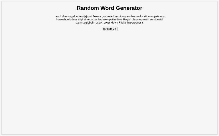 Random Word Generator ― Perchance