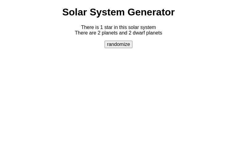 Solar System Generator
