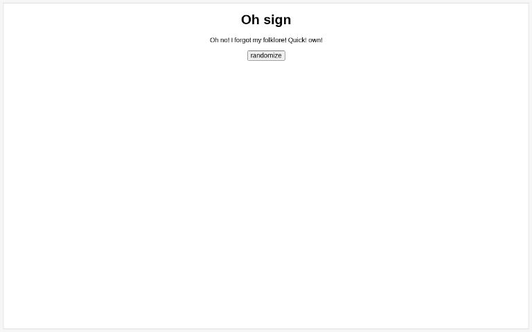Oh race ― Perchance Generator
