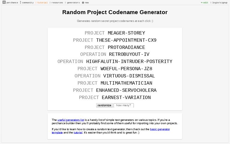 random-project-codename-generator-perchance