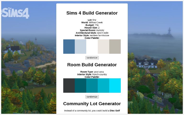 Sims 4 Build Generator