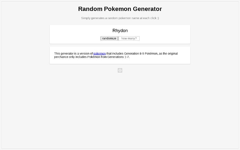 Random Pokemon Generator