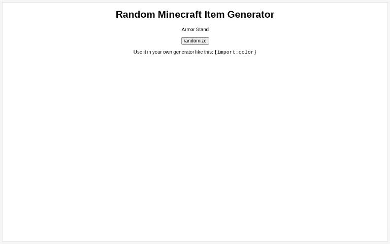 Random Minecraft Item Generator