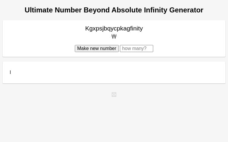 Ultimate Number Beyond Absolute Infinity Generator