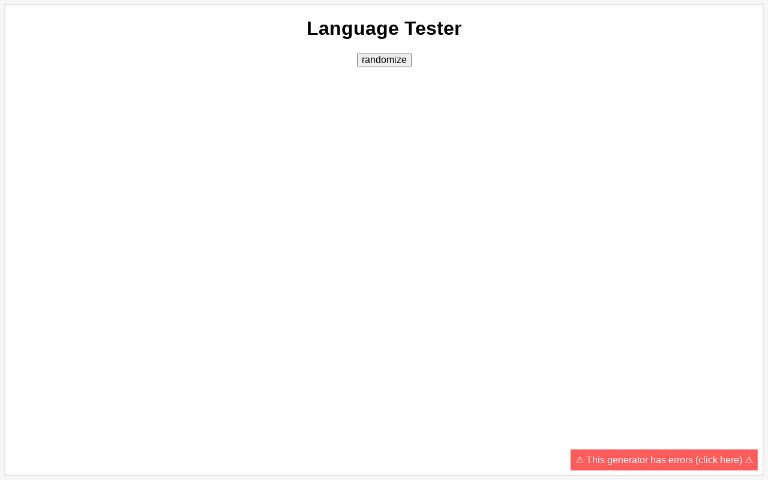 Language Tester ― Perchance Generator