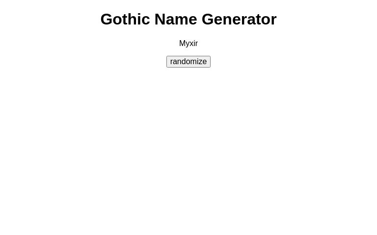 Gothic Name Generator