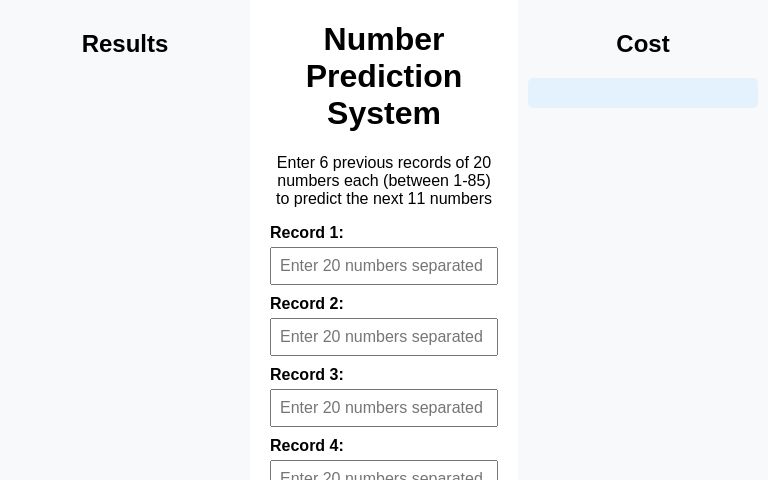 Number Prediction System ― Perchance Generator