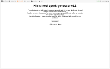 Nile S Incel Speak Generator V1 1 Perchance Org