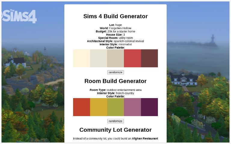 Sims 4 Build Generator
