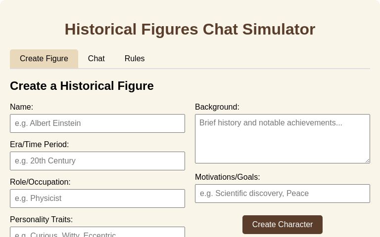Historical Figures Chat Simulator