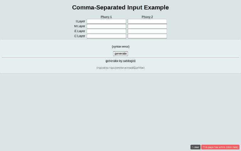 Comma-Separated Input Example ― Perchance Generator