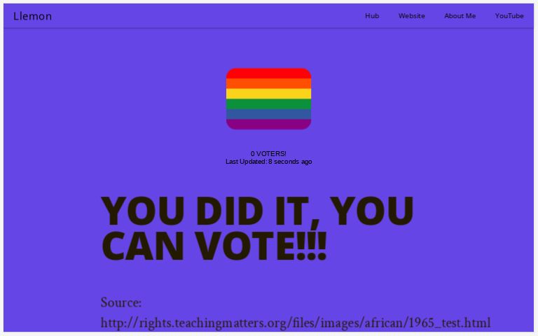 YOU DID IT, YOU CAN VOTE! ― Perchance Generator