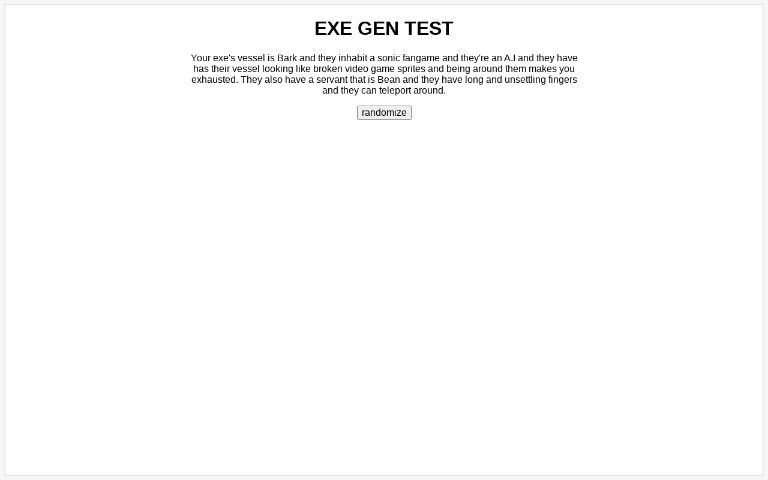 EXE GEN TEST ― Perchance Generator