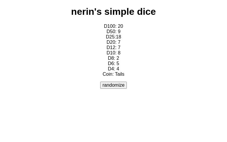 nerin's simple dice ― Perchance Generator