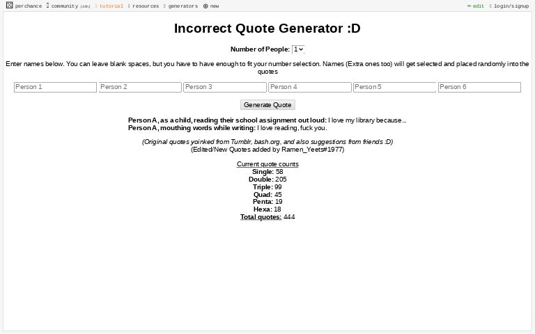 Incorrect Quote Generator :D ― Perchance