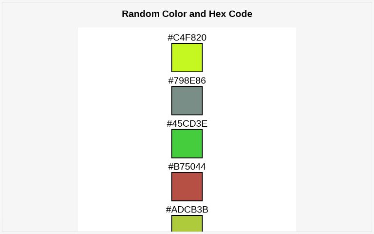 Random Color and Hex Code ― Perchance Generator