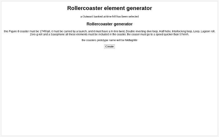 Rollercoaster element generator