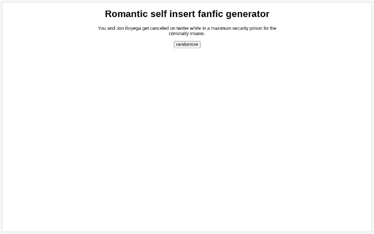 Romantic self insert fanfic generator