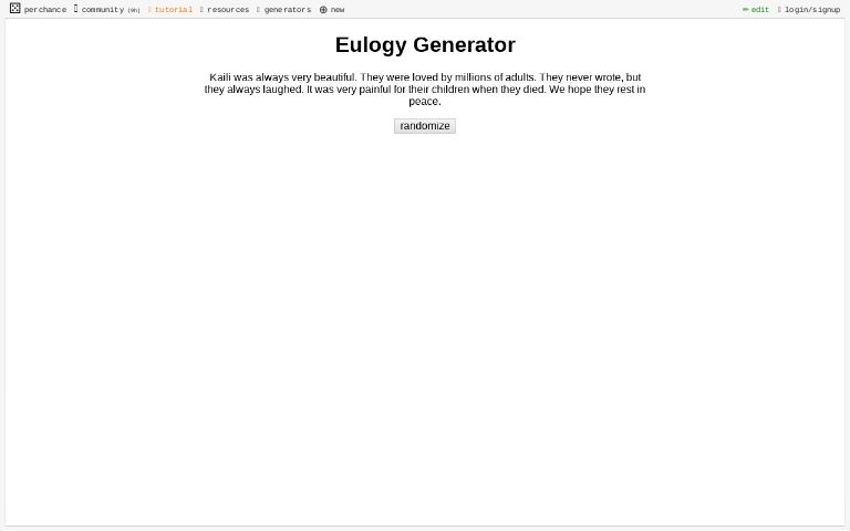 Eulogy Generator