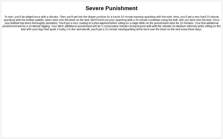 Severe Punishment Perchance Generator
