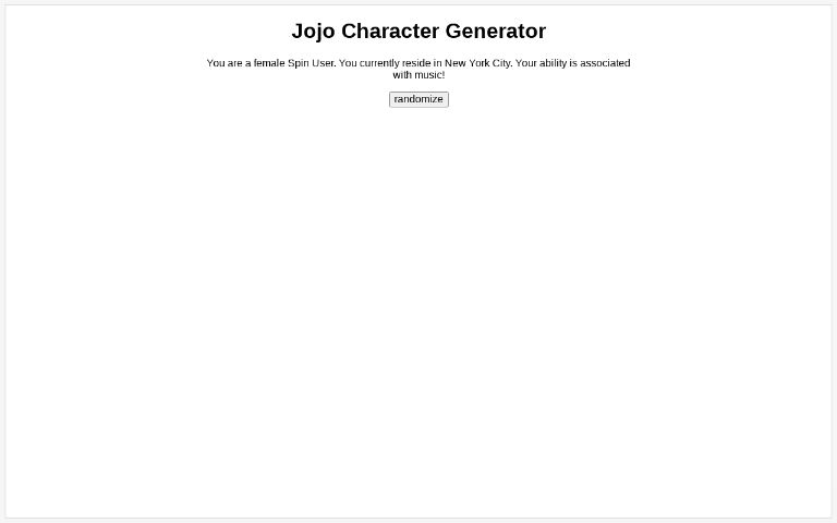 Jojo Character Generator ― Perchance