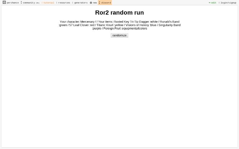 Ror2 random run ― Perchance Generator