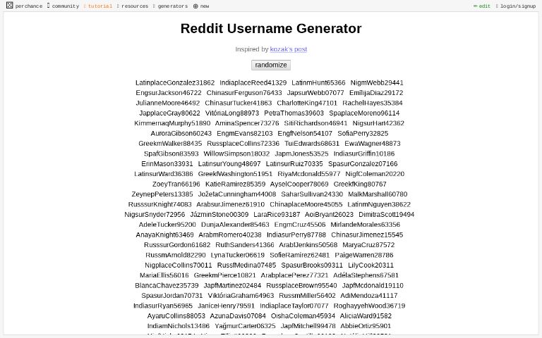 Reddit Username Generator