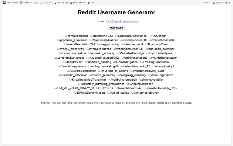 Reddit Username Generator