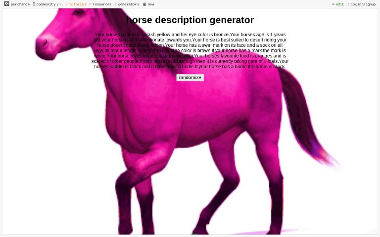 horse-description-generator-perchance