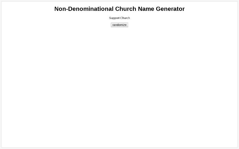 Non-Denominational Church Name Generator