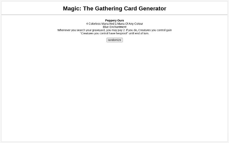 ai magic the gathering card generator