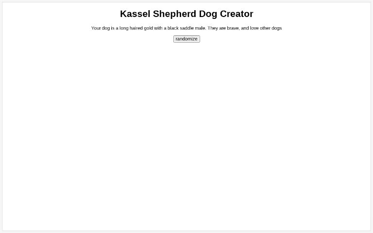 Kassel Shepherd Dog Creator ― Perchance Generator