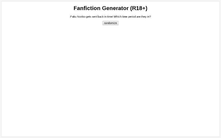 Fanfiction Generator (R18+)