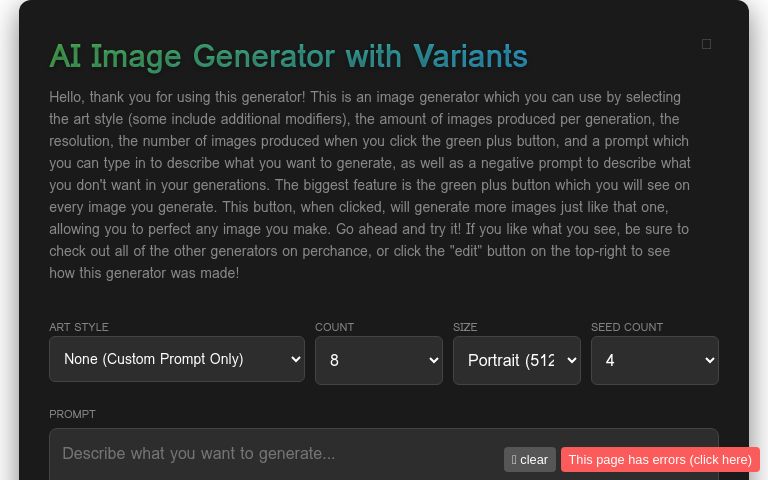 AI Image Generator with Variants