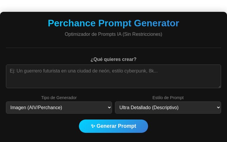 Perchance Prompt Generator