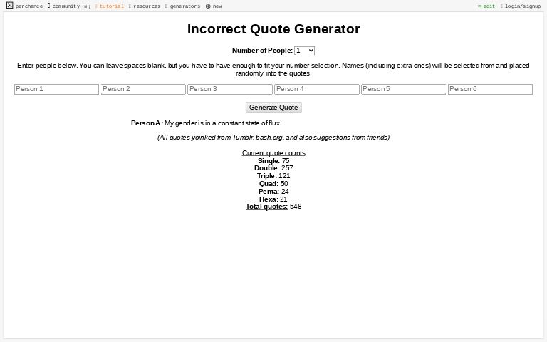 Incorrect Quote Generator ― Perchance