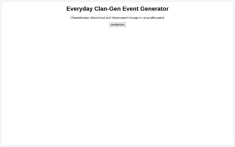 Everyday Clan-Gen Event Generator