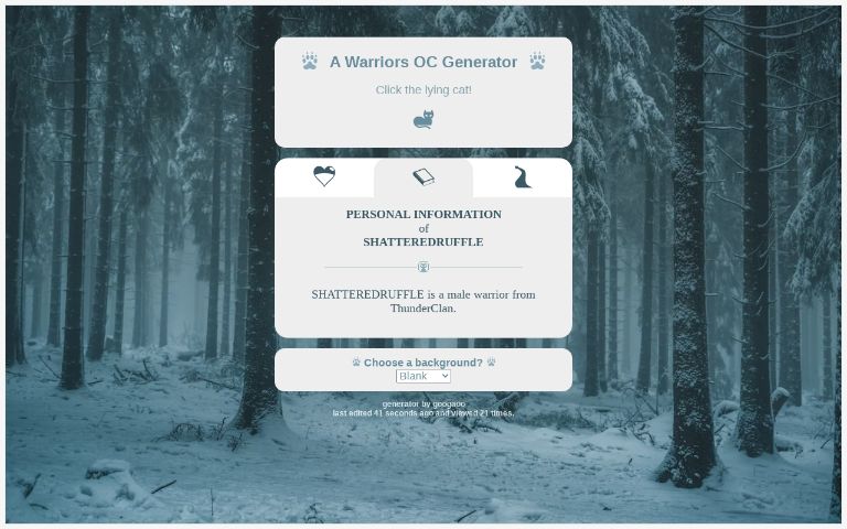 A Warriors Oc Generator