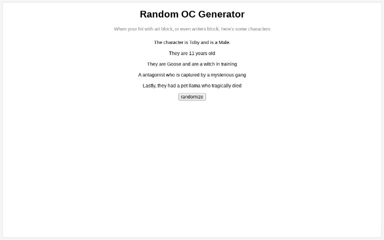 Random OC Generator